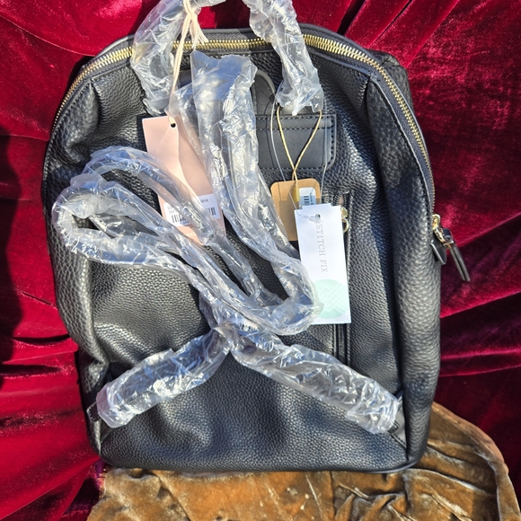 Fiorelli Prunella Black Pebble Backpack NWT Faux Leather - Picture 3 of 11